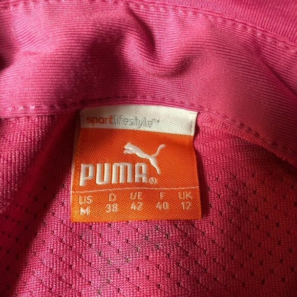 Puma Dry Fit Pink Vented Collared Golf Polo Athletic Top - Picture 5 of 10